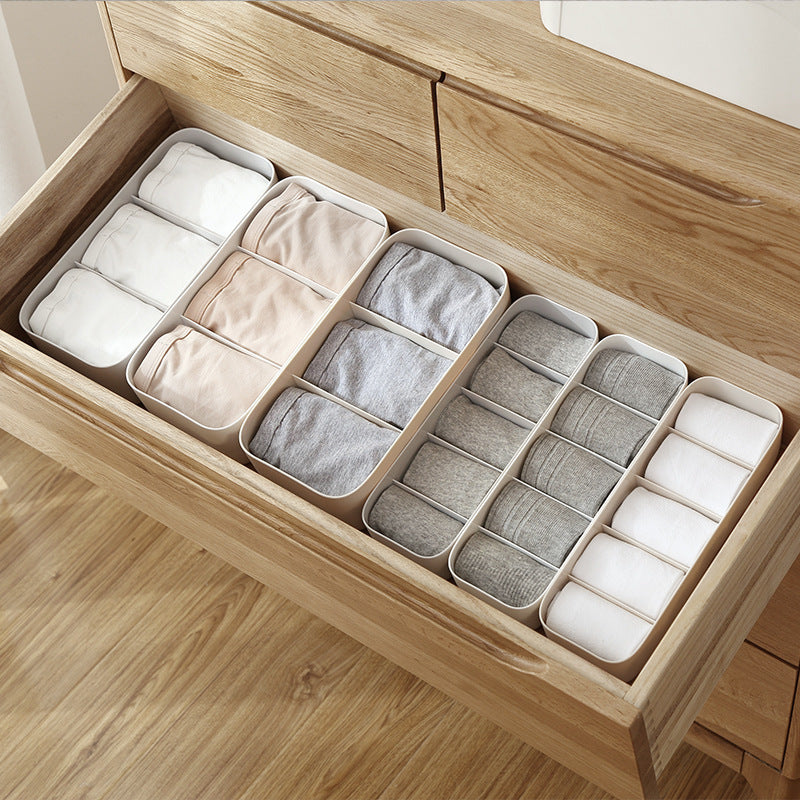 Drawer Organizer Box for Socks, Bras & Underwear – Plastic Closet Storage Case