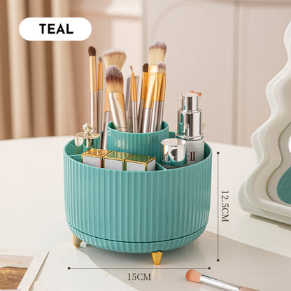 360 Rotating Makeup Brush Holder & Organizer  Countertop Storage For Cosmetics & Skincare 8 Colors