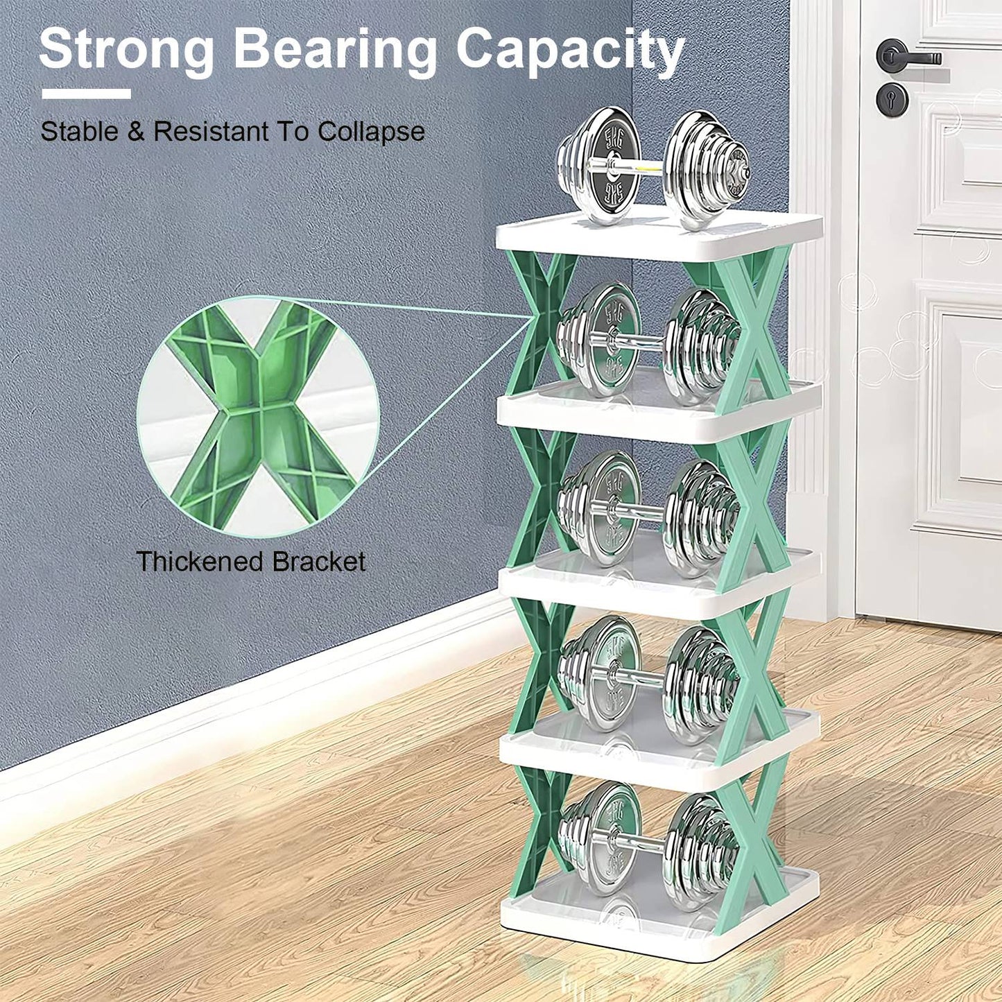 Space-Saving 9-Tier Shoe Rack – Free-Standing Narrow Plastic Shoe Storage Shelf