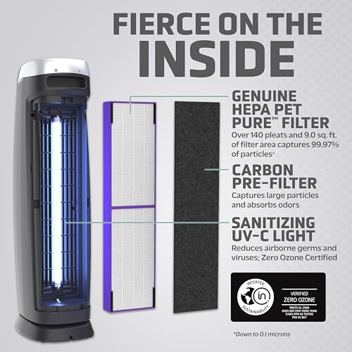 GermGuardian Air Purifier with Genuine HEPA 13 Pet Pure Filter, Removes 99.97% of Pollutants,