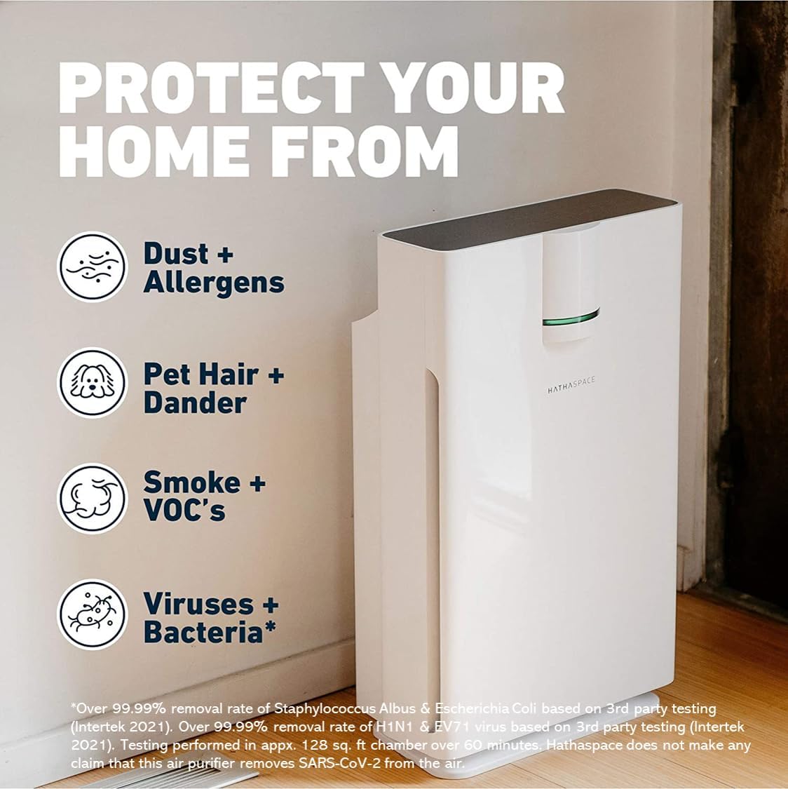 HATHASPACE Smart Air Purifiers for Home, Large Rooms - HSP002 - True HEPA Air Purifier, Cleaner & Filter for Allergies,