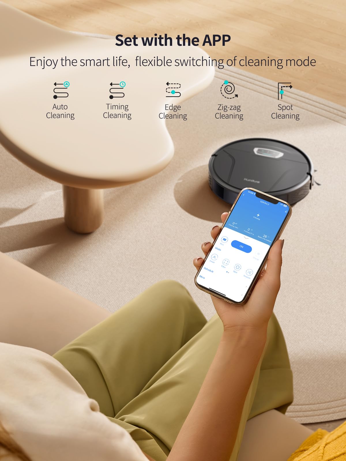 HONITURE Robot Vacuum and Mop Combo, G20 Pro Robot Vacuum Cleaner 3 in 1, 4500pa Strong Suction, Self-Charging,
