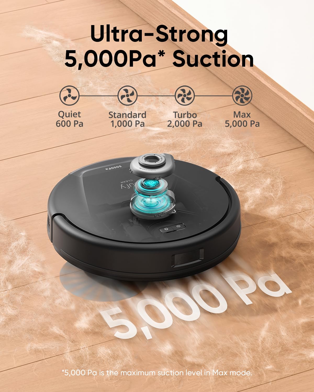 eufy L60 Robot Vacuum, Ultra Strong 5,000 Pa Suction, iPath Laser Navigation, for Deep Floor Cleaning,