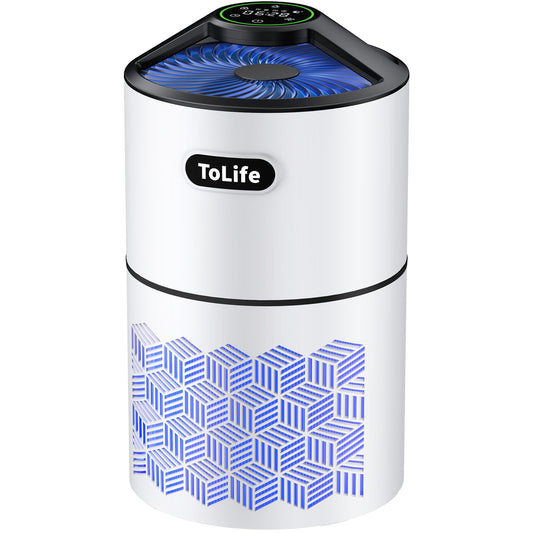 Tolife Air Purifiers for Home Large Room Up to1291 Ft² with Air Quality Sensors True HEPA Filter, Auto & Timing Function,