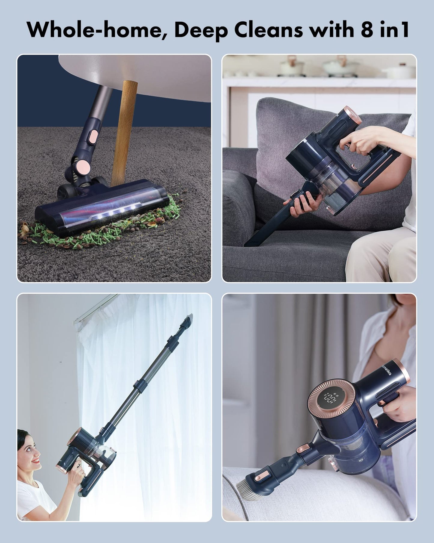 Homeika Cordless Vacuum Cleaner, 20Kpa Powerful Suction Vacuum with LED Display,